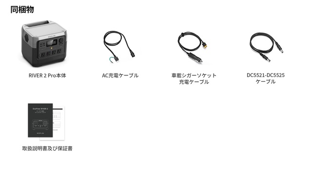 EcoFlow RIVER 2 Pro 同梱品