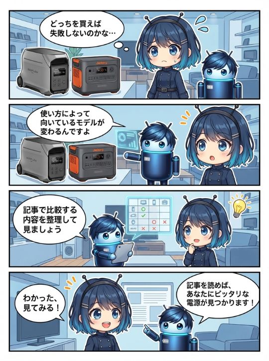 エコフローとジャクリの比較で分かる!どっちが選ぶべきポータブル電源か?