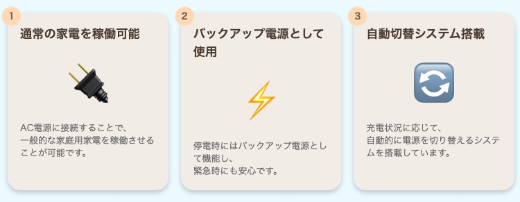 家庭用電源との互換性