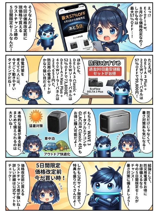 EcoFlow 価格改定前の5日間限定セールを見逃すな!