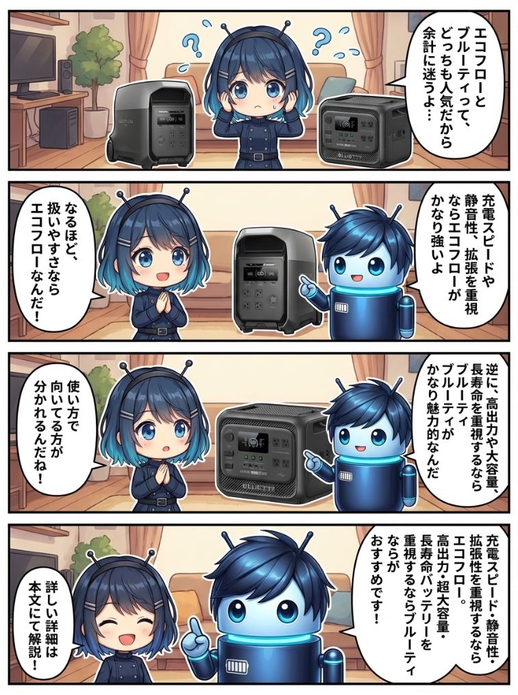エコフローとブルーティ、結局どっちが向いてる？
