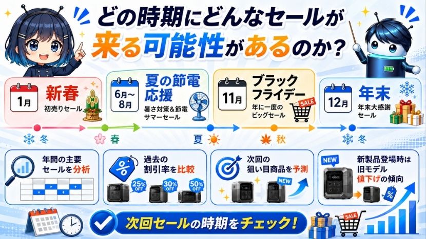 どの時期にどんなセールが来る可能性があるのか？