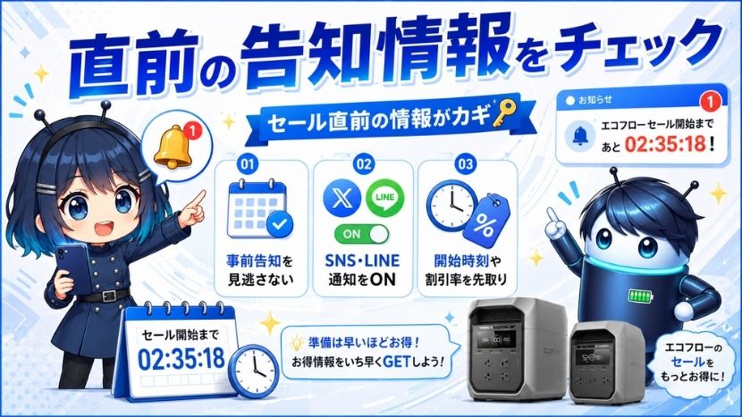 直前の告知情報をチェック（事前公開されることが多い）