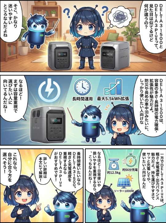DELTA 3 1500とDELTA 3 Plus、どっちを選ぶ？