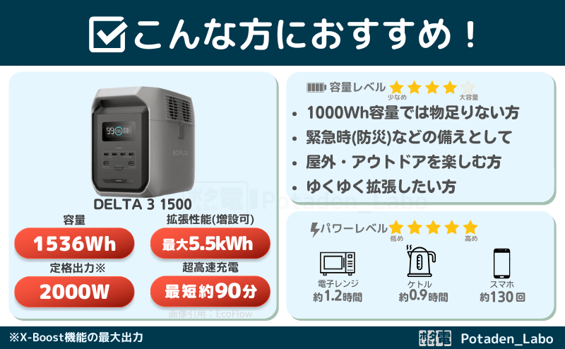 デルタ3 1500はこんな方におすすめ