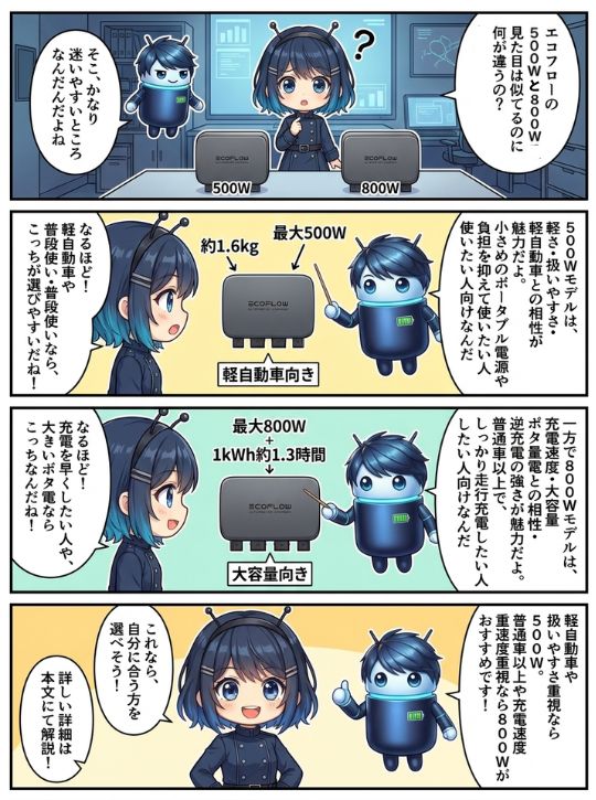 500Wと800Wのオルタネーターチャージャー、どっちを選ぶ？