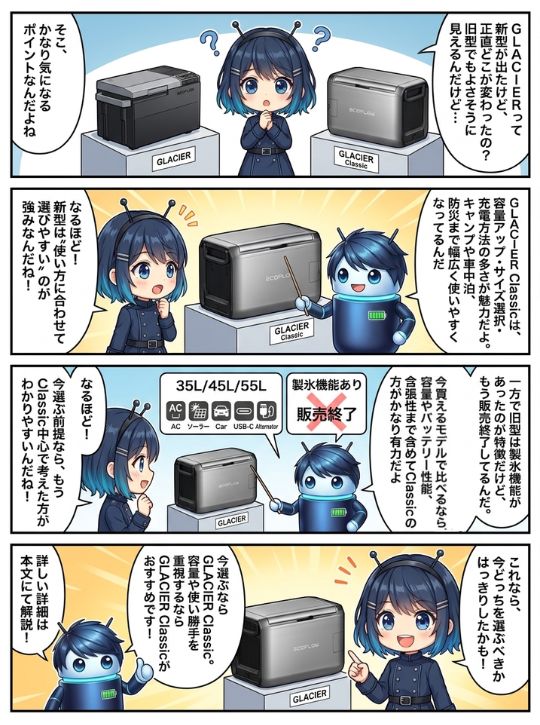 GLACIER Classicと旧型GLACIER、どっちを選ぶ？