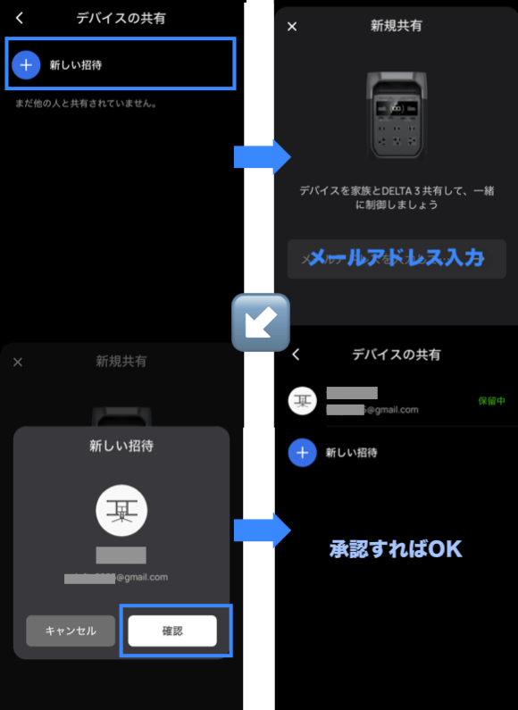 デバイスの共有|一般設定