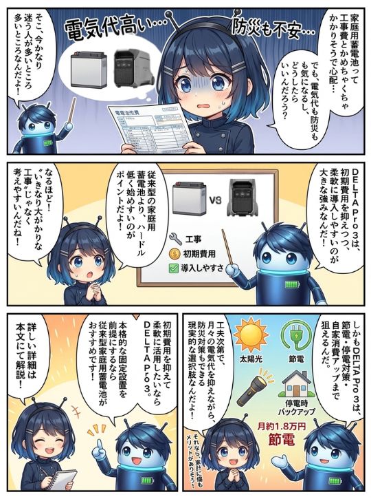 DELTA Pro 3と家庭用蓄電池、どっちが自分に合う？