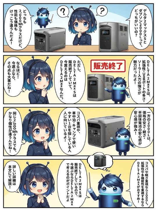 デルタ2マックスSとDABBSSON 2000Lの違い・選び方