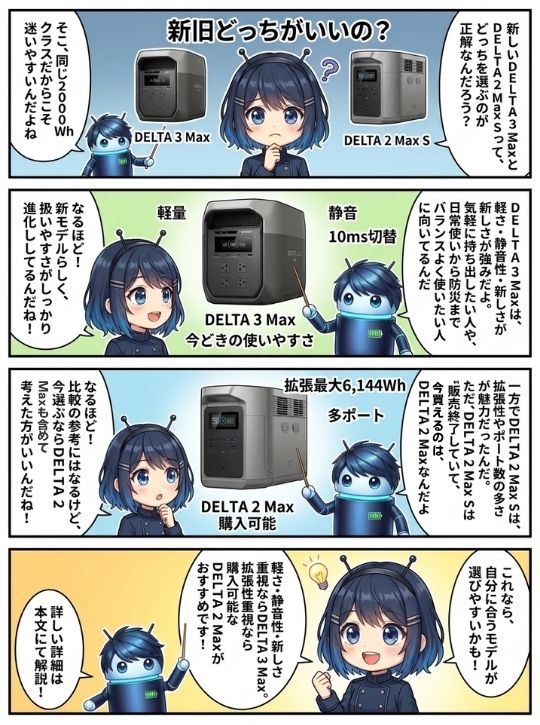 DELTA 3 MaxとDELTA 2 Max S、どっちを選ぶ？