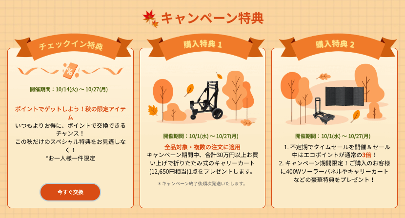 キャンペーン特典