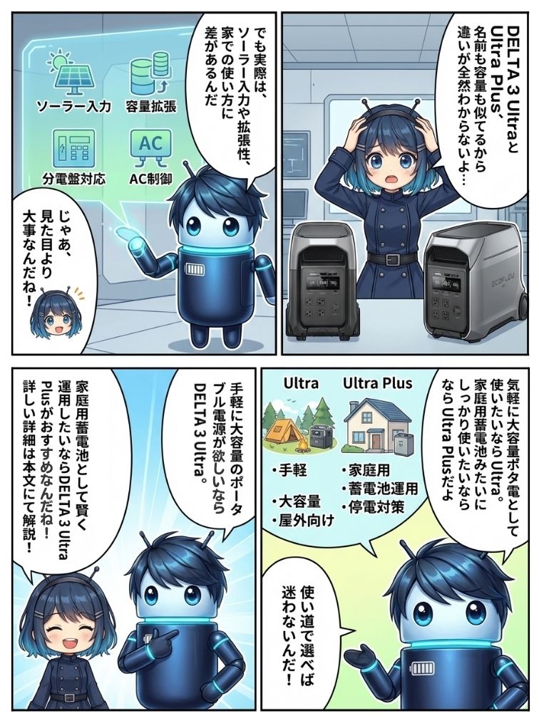 アニメでわかる｜DELTA 3 UltraとUltra Plus、どっちを選ぶ？