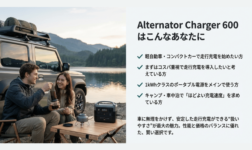 Alternator Charger 600はこんな方におすすめ
