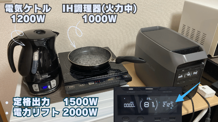 エコフロー デルタ3 出力テスト