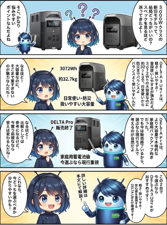 DELTA 3 UltraとDELTA Pro、今選ぶならどっち？