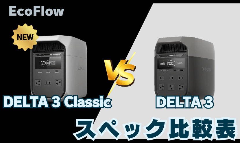 デルタ3クラシックとデルタ3｜スペック比較表