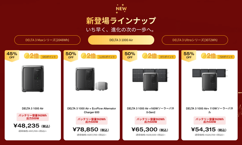 DELTA 3 1000 Air
(960Wh)