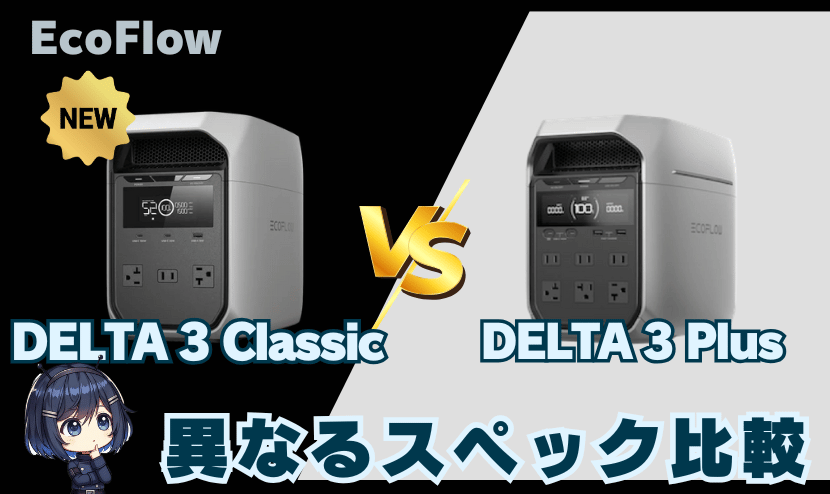 DELTA 3 ClassicとDELTA 3 Plus｜異なるスペック比較