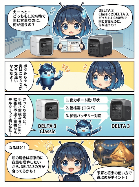 デルタ3クラシックとデルタ3は何が違う？