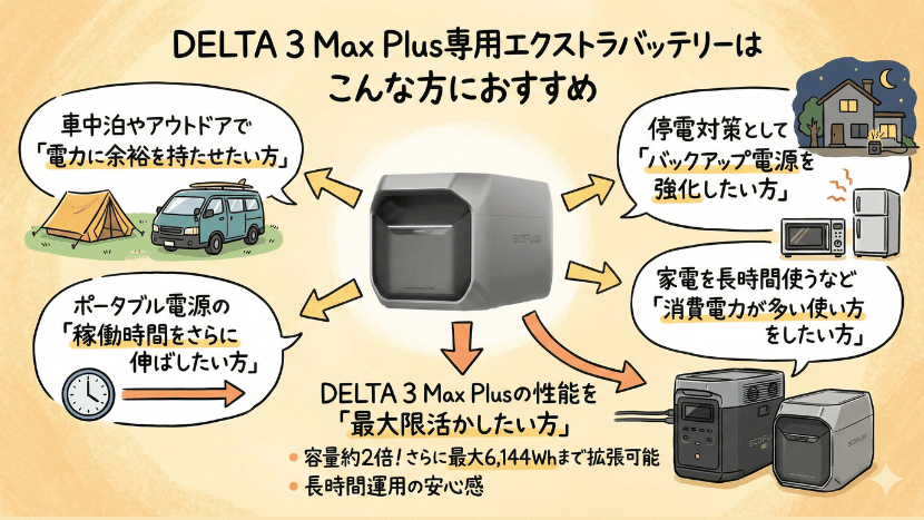 DELTA 3 Max Plus専用エクストラバッテリーはこんな方におすすめ