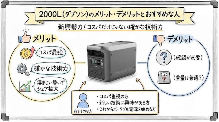 2000L(ダブソン)のメリット・デメリットとおすすめな人