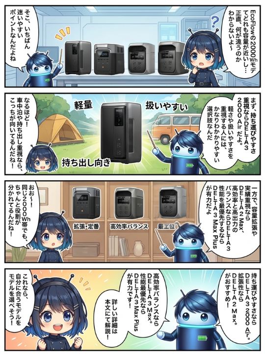 EcoFlowの2000Whモデル、どれを選ぶ?