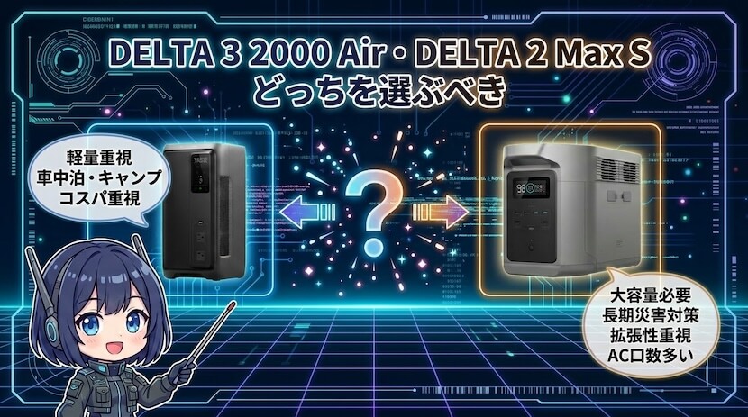 DELTA 3 2000 Air・DELTA 2 Max Sどっちを選ぶべき
