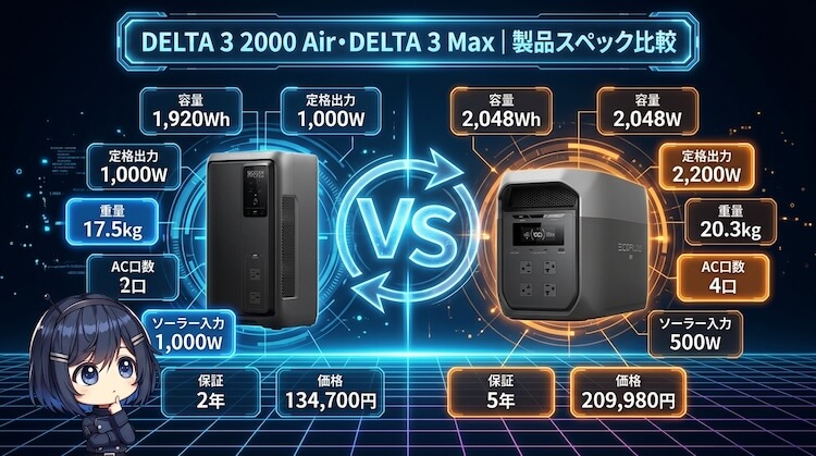 DELTA 3 2000 AirとDELTA 3 Maxは何が違う？