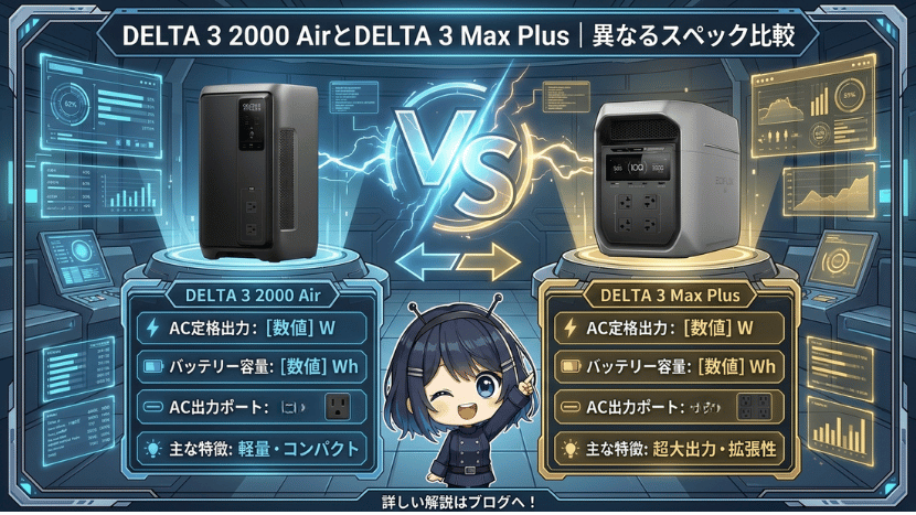 DELTA 3 2000 AirとDELTA 3 Max Plus|異なるスペック比較