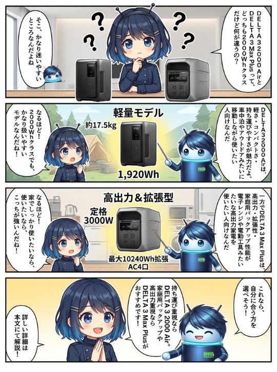 DELTA 3 2000 AirとDELTA 3 Max Plus、どっちを選ぶ?