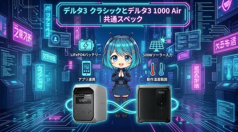 デルタ3クラシックとデルタ3 1000 Air｜共通スペック