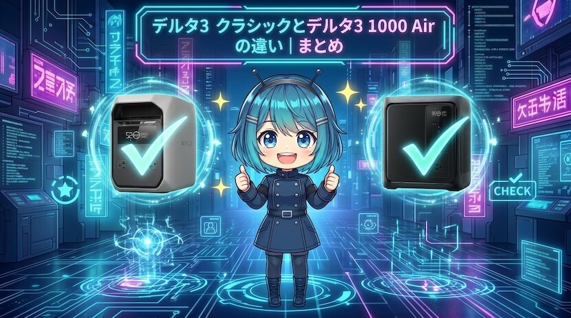デルタ3クラシックとデルタ3 1000 Airの違い｜まとめ