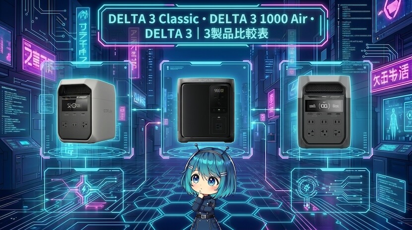 DELTA 3 Classic・DELTA 3 1000 Air・DELTA 3｜3製品比較表