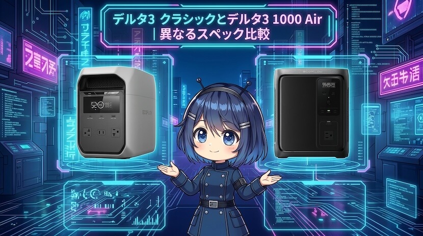 デルタ3クラシックとデルタ3 1000 Air｜異なるスペック比較