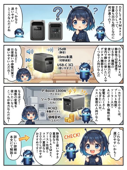 DELTA 3 Maxと2000L、どっちを選ぶ？