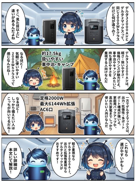 デルタ3 2000 Airとデルタ2マックス、どっちを選ぶ?