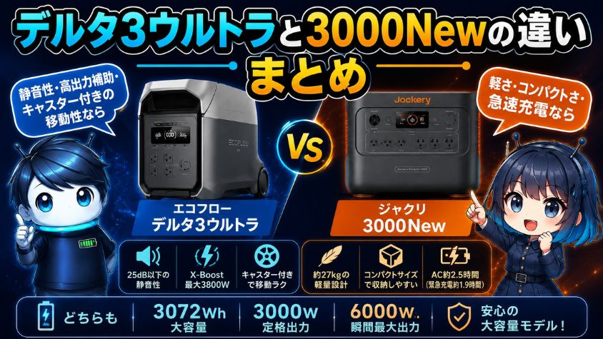 デルタ3ウルトラと3000Newの違い|まとめ