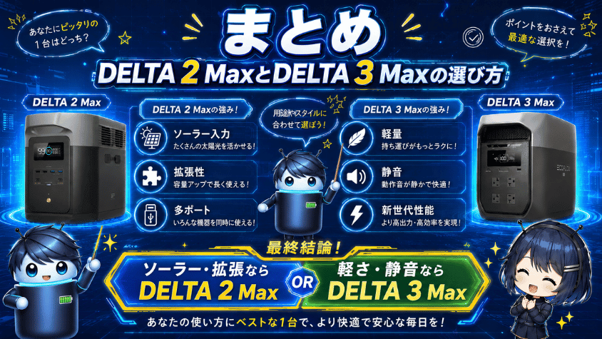 DELTA 2 MaxとDELTA 3 Maxの違い|まとめ