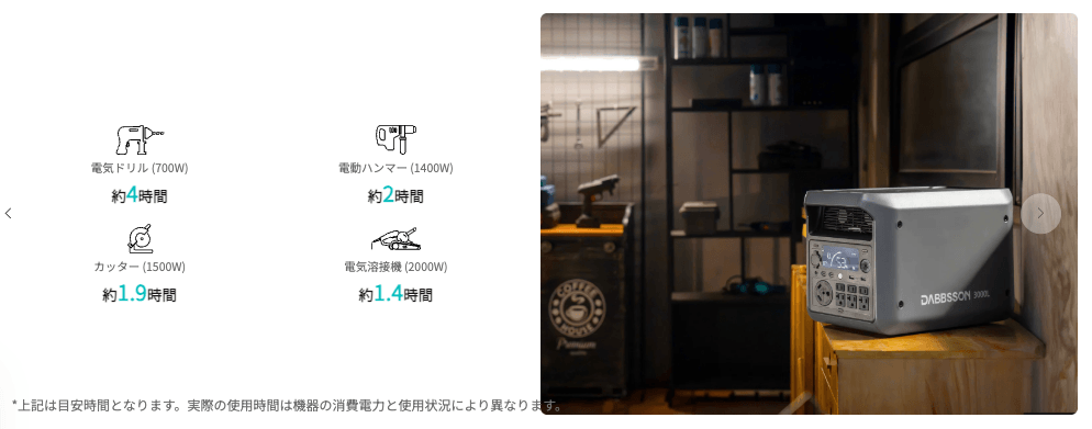 3000Lで使える工具系家電