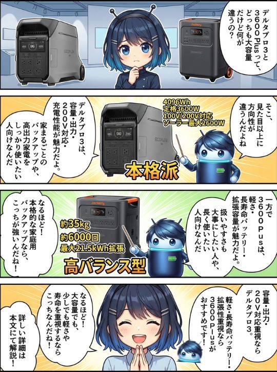 デルタプロ3と3600 Plus、どっちを選ぶ？