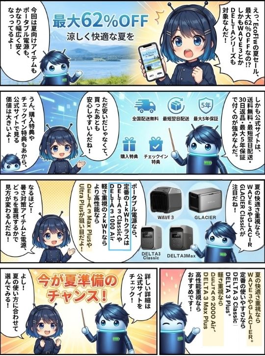 EcoFlow 夏の快適応援セール｜今どのモデルが狙い目？