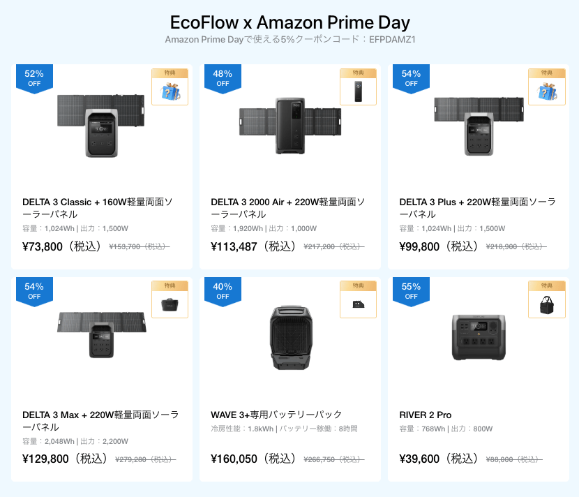 Amazon プライムデー|ギフト付製品一覧